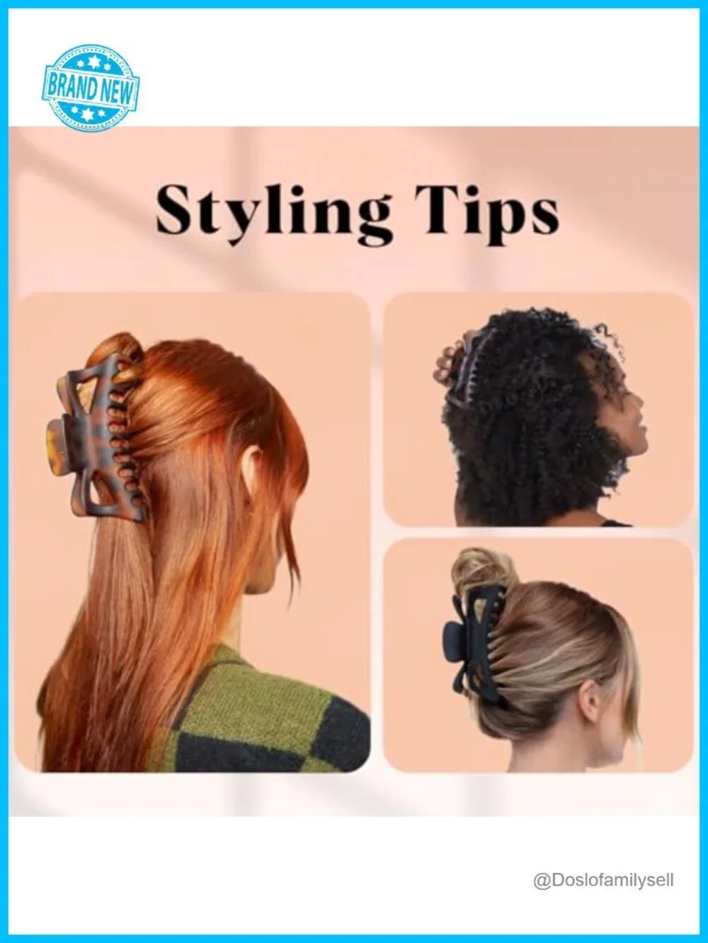 Strong Grip Jumbo Hair Claw Clips for Thick Hair - 2pcs Matte Recycled Plastic